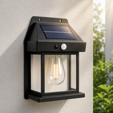 Solar Sensor Wall Lamp Black For Outdoor