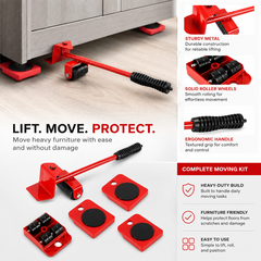 Red Metal Heavy Duty Furniture Mover Set