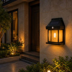 Solar Sensor Wall Lamp Black For Outdoor