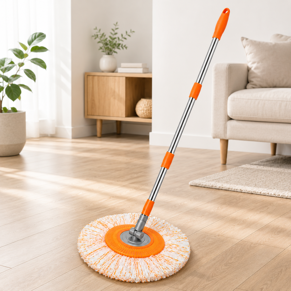 Extendable Telescopic Mop With Detachable Microfiber Cloth Head Durable Lightweight Adjustable Practical Choice For Efficient Home And Office Cleaning